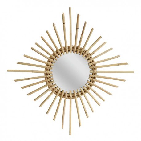 Espejo redondo de ramas natural