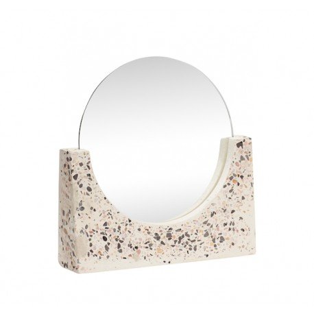 Espejo redondo en Terrazo Blanco, Hübsch