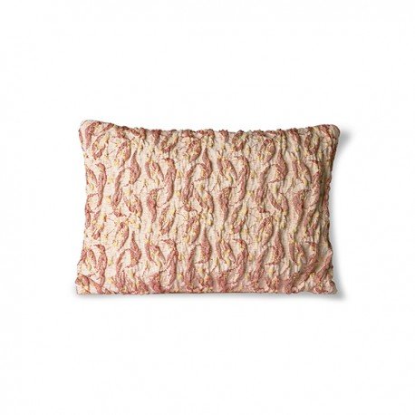 Cojín tejido jacquard floral burdeos/amarillo (40x30) HK Living