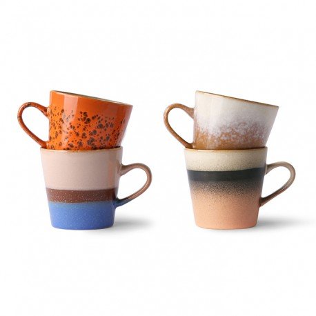 70s ceramics: americano mugs (set of 4)