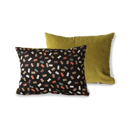 DORIS FOR HKLIVING: PRINTED/RIB CUSHION FLAKES (30X40), HKliving
